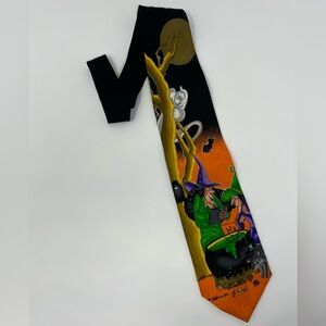 Vintage Specialties Hallmark Halloween Witches & Ghost Neck Tie, holiday, office